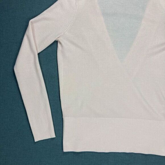 Ann Taylor Faux Wrap Wool Sweater Women S Stretch Knit Casual Minimalist Modest - Picture 7 of 16